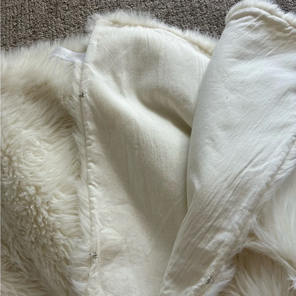 West Elm Ivory Faux Fur Christmas Tree Skirt